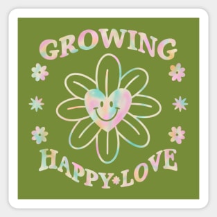 Flower Heart Retro 70s Tie Dye Rainbow Happy Love Sticker
